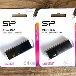 USBメモリー 64GB シリコンパワー USB3.0 スライド式【2個セット】