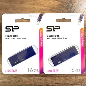 USBメモリー16GB シリコンパワーUSB3.0スライド式(紺)【2個セット】