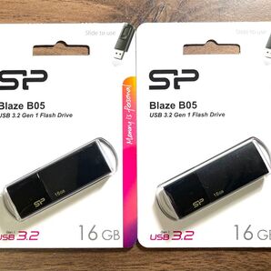 USBメモリー16GB シリコンパワーUSB3.0スライド式(黒)【2個セット】