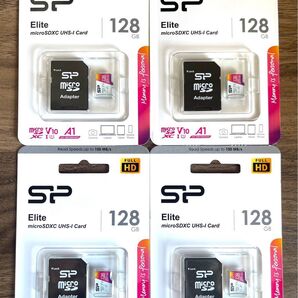 microSDカード 128GB (FULL HD)シリコンパワー【4個セット】