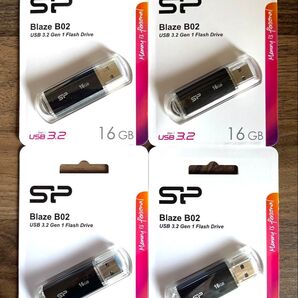 USBメモリ 16GB シリコンパワーUSB3.1ヘアライン仕上げ【4個セット】