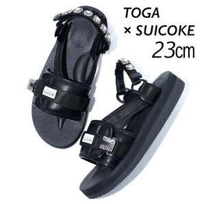 新品 トーガ スイコック SUICOKE X TOGA TONO コラボ コンチョ ストラップ サンダル 23㎝ レディース 黒