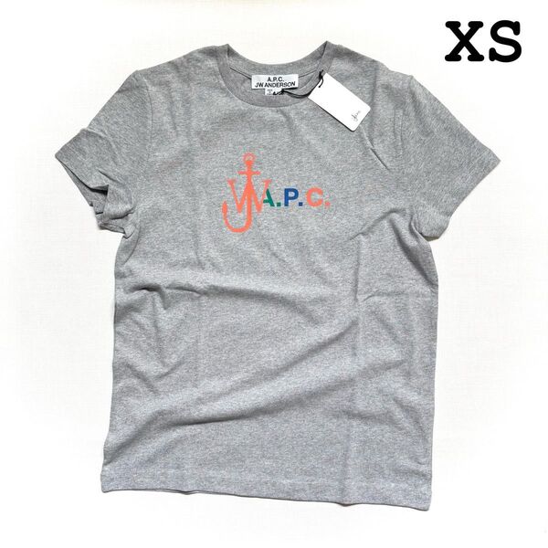 XS 新品 A.P.C. JW アンダーソン コラボ ユニセックス ロゴ Tシャツ グレー APC レディース メンズ