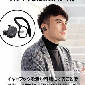 新品★送料無料★JVC HA-ET45T-H 完全ワイヤレスイヤホン 小型 軽量 防水防塵仕様 Bluetooth Ver5.0対応 スポーツ向け グレーの画像4