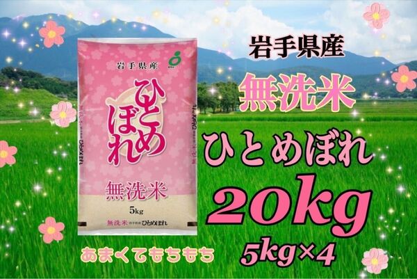お米 精米【令和6年産岩手県産無洗米ひとめぼれ20kg】(5kg×4) もちもち柔らか♪岩手の代表品種でございます♪