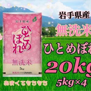 お米 精米【令和6年産岩手県産無洗米ひとめぼれ20kg】(5kg×4) もちもち柔らか♪岩手の代表品種でございます♪