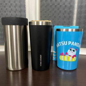 (新品未使用)タンブラー2個と、タンブラーにも使える 缶クーラー/ペットボトルクーラー
