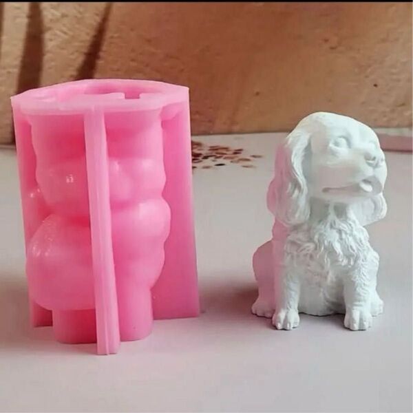 シリコンモールド キャバリア 犬型 可愛い キャンドル 石膏 石鹸 ハンドメイド 置物 インテリア
