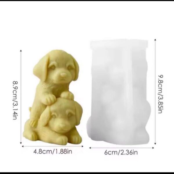 シリコンモールド ビーグル兄弟 犬型 可愛い キャンドル 石膏 石鹸 ハンドメイド品作りに