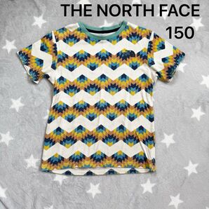 ノースフェイス 半袖Tシャツ 150 幾何学柄 ジグザグパターン