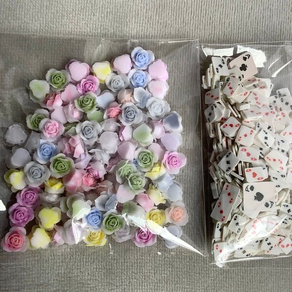 ネイルパーツ 薔薇 トランプ 不思議の国のアリス プラパーツ デコパーツ ハンドメイドパーツ レジンパーツ