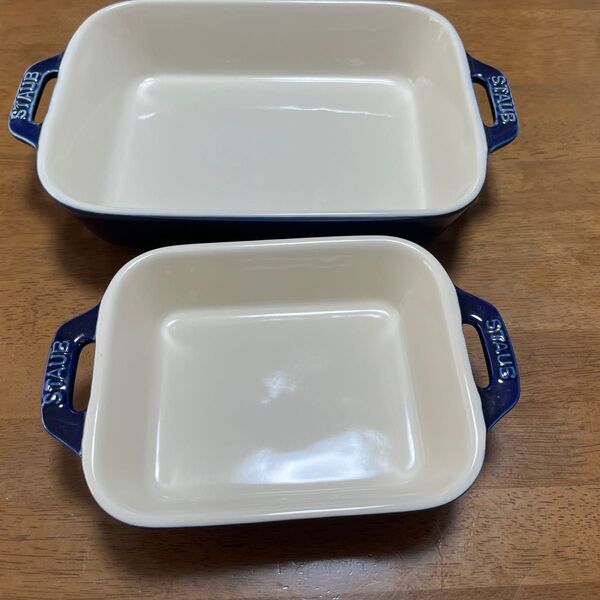 staub レクタンギュラーディッシュ 14 cmと20cmのセット グラタン皿