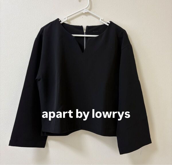 セール価格 ブラウス apart by lowrys ブラック Vネックシャツ ブラウス カットソー プルオーバー