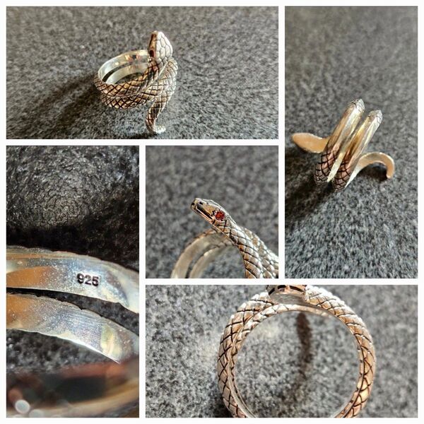 18~19号 シルバー925 silver 蛇 ヘビ スネーク 指輪 Ring