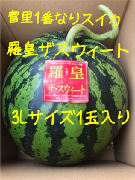 富里1番なりスイカ羅皇ザスウィート3Lサイズ1玉入り
