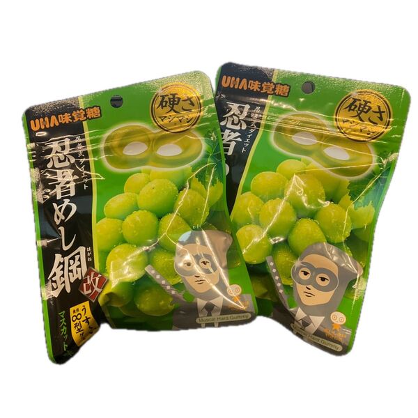 UHA味覚糖 忍者めし鋼 マスカット味 45g 2袋セット 3袋 グレープ味 シャインマスカット10袋 鉄の鎧