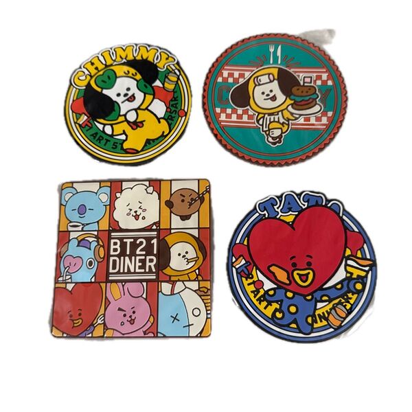 BTS BT21 コースター 4枚セット CHIMMY COOKY TATA