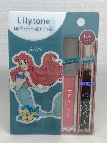 Lilytone リリートーン リッププランパー&リップティント 04 ミルクチャイ〈アリエル〉ディズニー グロス 口紅 粧美堂