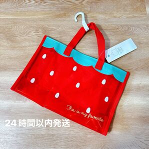 プールバッグ ビニールバッグ クリア いちご 新品 女の子 トートバッグ