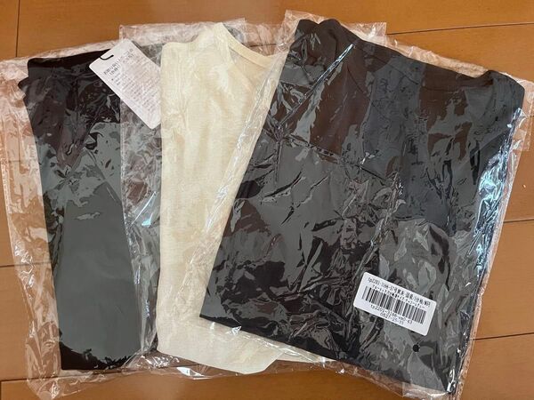 新品未使用 ダークエンジェル クルーネック シアーTシャツ 5分袖 アイボリー チャコールグレー ブラック Mサイズ 3枚セット