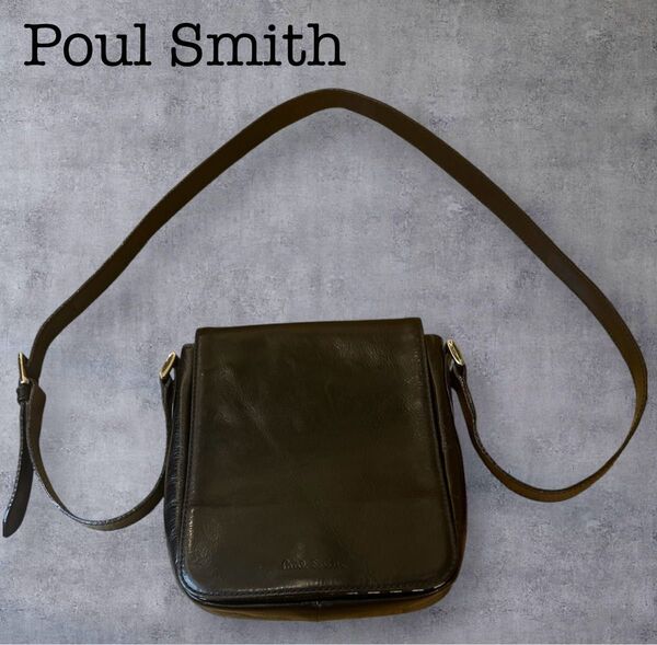 ポールスミス☆PoulSmith☆ショルダーバッグ☆サコッシュ☆レザー☆黒☆本革☆斜め掛け☆大人気
