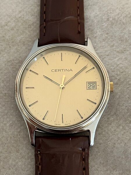 値下げ 稼働★希少★CERTINA サーチナ デイト メンズ QZ 腕時計 電池新品