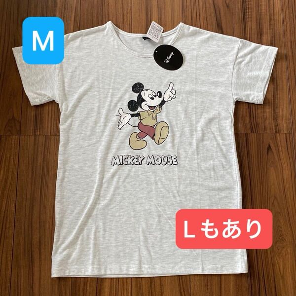 新品タグ付 レディース ミッキーマウス 半袖 Tシャツ Mサイズ ディズニー薄手 部屋着 Lもあり