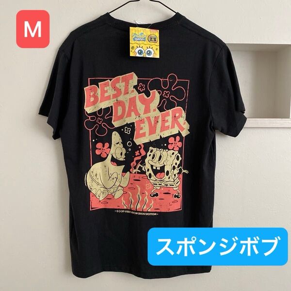 新品タグ付 メンズ スポンジボブ sponge bob Tシャツ Mサイズ 綿100%