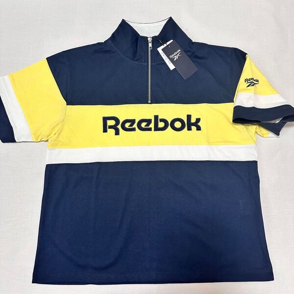 新品 リーボック Reebok ハーフ ジップ Tシャツ L 半袖