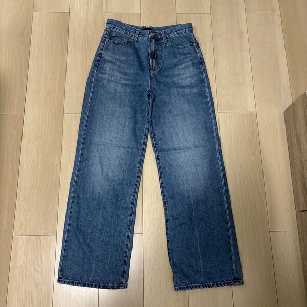 UNIQLO ユニクロ ワイドストレートジーンズ ブルー woman25(63.5cm)