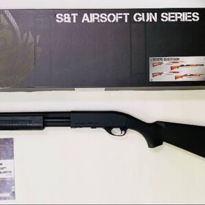 S&T M870 ミディアム マウント付き エアーショットガン BKカラー