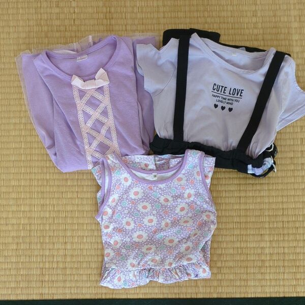 女の子 夏服 ワンピース 130cm 3点セット