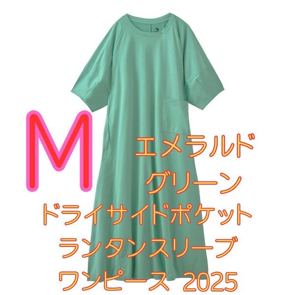 ワークマン ドライサイドポケットランタンスリーブワンピース 緑 M 新品