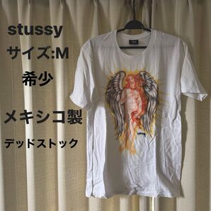 入手困難 希少 STUSSY Tシャツ 天使プリント ホワイト M 国内未発売 メキシコ製