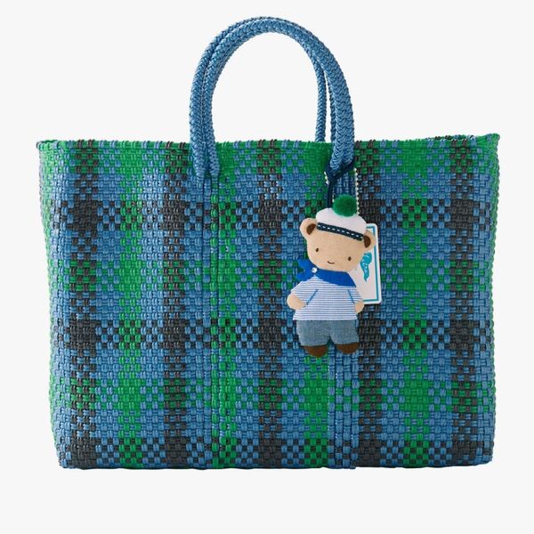【新品未開封】完売品 青系ファミリアチェックかごバッグ familiar