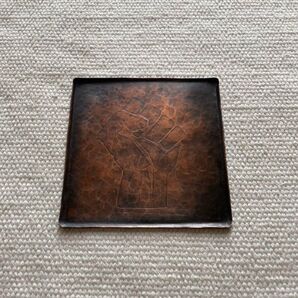 ハンドメイド 鍛金 金工 銅 金属 黒染め トレイ トレー 小物置き 小物入れ