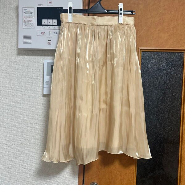 ベージュ ひざ丈 スカート プロポーションボディドレッシング