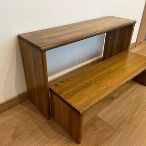 フラワースタンド 踏み台 フラワーディスプレイ オーク無垢材 観葉植物 花台 オーク 無垢材 送料込み