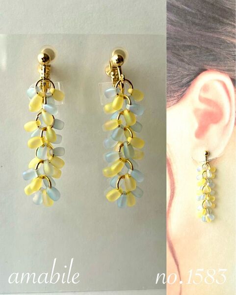 no.1583 ハンドメイド☆ミニドロップのイヤリング(ピアス)
