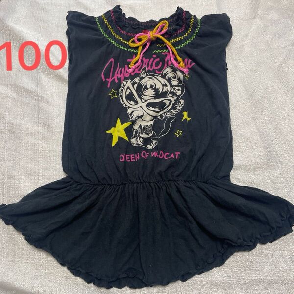 ヒスミニ ノースリーブ ワンピース 100 チュニック Tシャツ トップス 女の子 カットソー