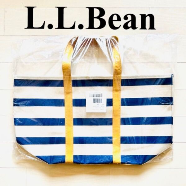新品未開封★L.L.bean エルエルビーン ボートアンド トート オープントップ ストライプ ラージ トートバッグ USA製