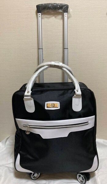 キャスター付きバッグ 4輪(黒) コンパクト収納 軽量 撥水 機内持ち込み☆新品未使用☆旅行バッグ