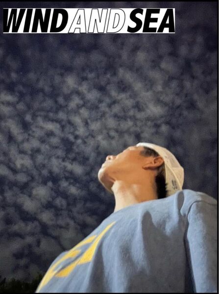 フォロー割引千円OFF Lサイズ 大人気 キムタク着用 WIND AND SEA ロゴ S/S Tシャツ BLUE_YELLOW