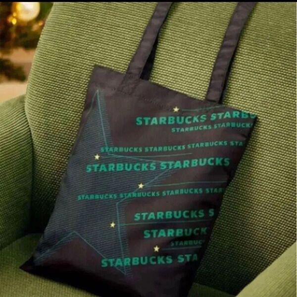 Starbucks 非売品 フラットバッグ ブラック エコバッグ ホリデー スターバックス スタバ ノベルティ