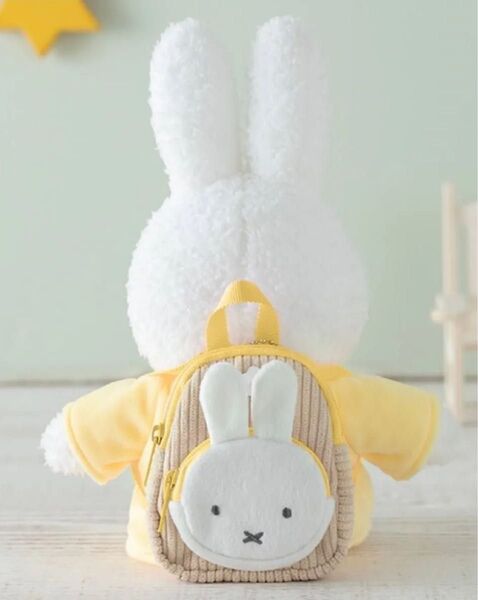 Flower Miffy コーデュロイ ミニリュックポーチ ミモザイエロー ミッフィー ほわほわぬいぐるみ ミッフィ