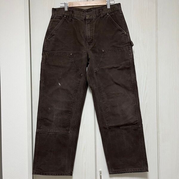 Carhartt Double Knee カーハート ダブルニー 34×30 フェード ペインターパンツ 襤褸 ダック生地