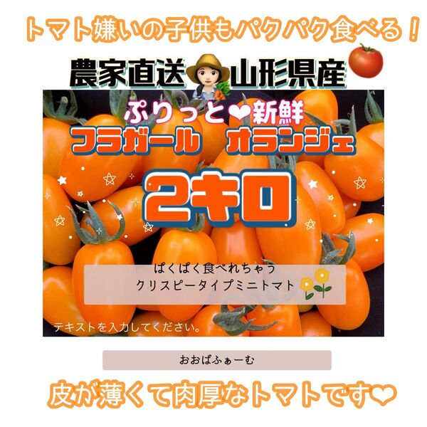 ☆特価☆農家直送!山形県産!ぷりっと新鮮フラガールオランジェ2キロ