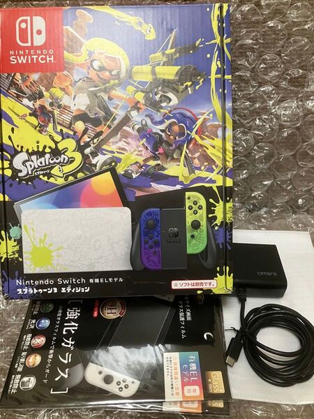 予備用フィルム他サービス 本体+箱+ドックのみ Nintendo Switch 有機ELモデル スプラトゥーン3エディション