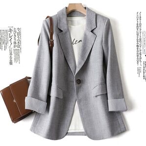 レディース テーラード ジャケット スーツ アウター コート ブレザー Vネック 長袖フォーマル ゆったり エレガントMサイズ