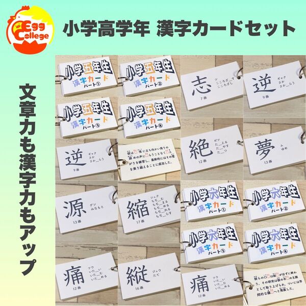 小学校高学年 漢字カードセット 小5 小6 暗記カード 小学生 テスト対策 国語
